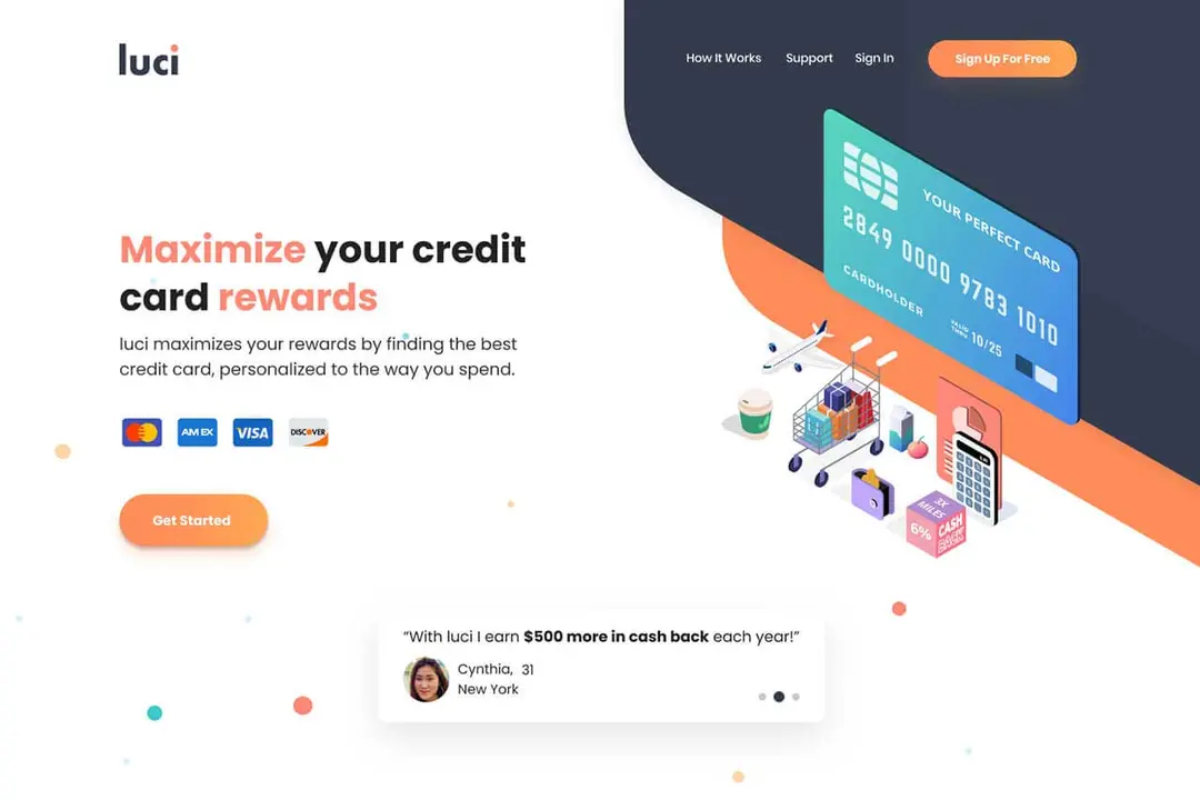 Luci credit card rewards platform interface