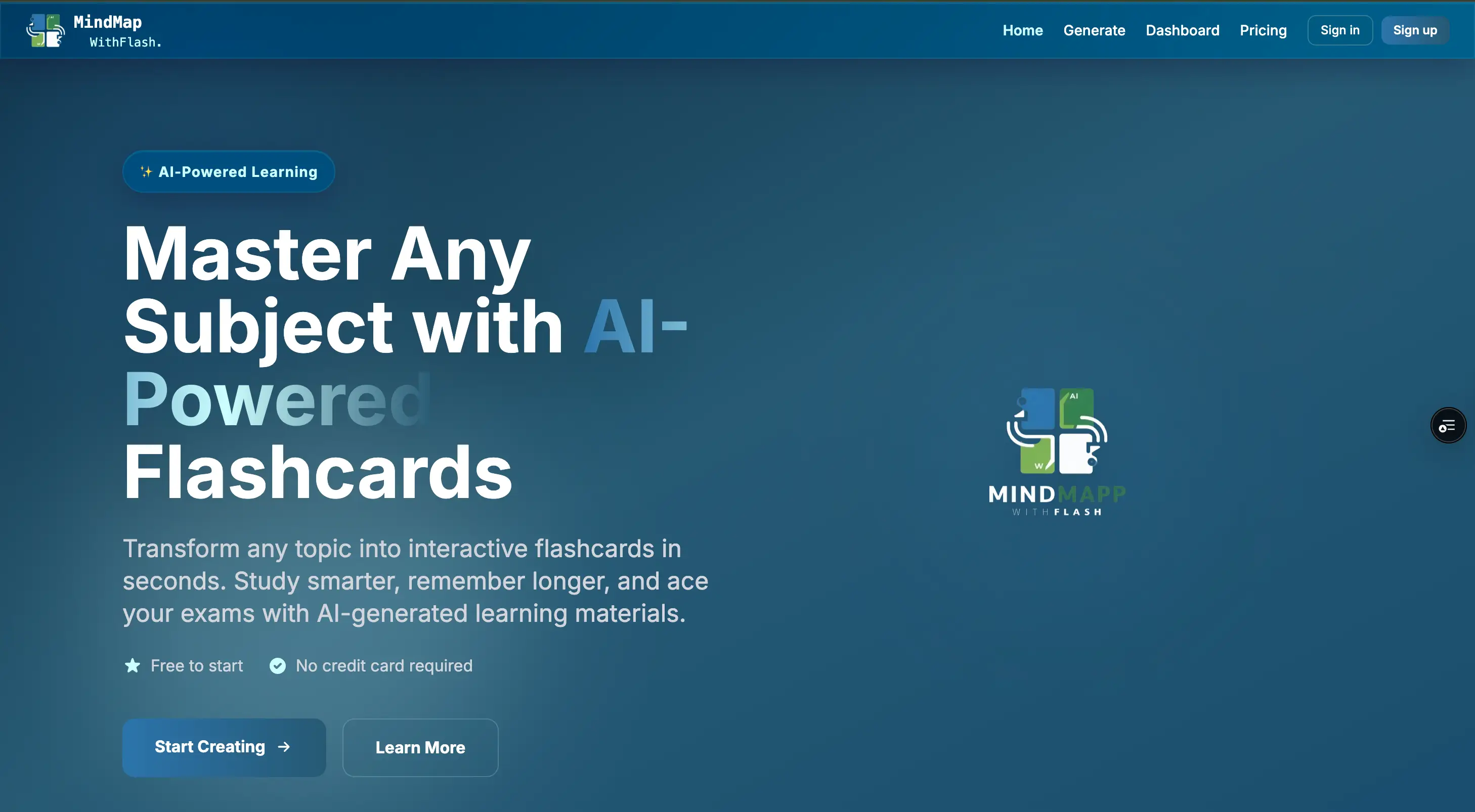 Mindmap with Flash SaaS dashboard